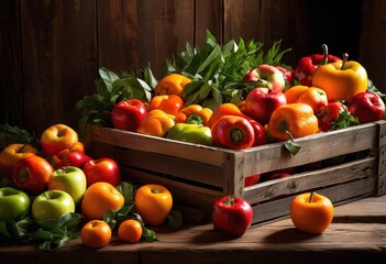 vibrant fresh produce arrangement clean display rich colors variety fruits vegetables, assortment, basket, bowl, bounty, bright, diverse, edible, gourmet