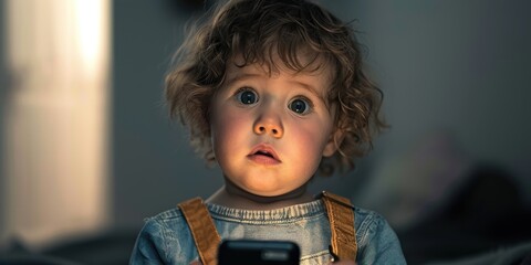 Little Girl Looking at Phone