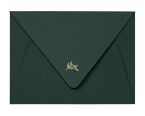 Green envelope png, stationery on transparent background