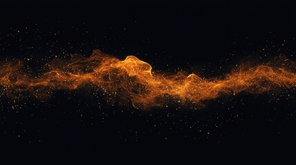 Fototapeta premium Golden Sparkle Trail on Black Background