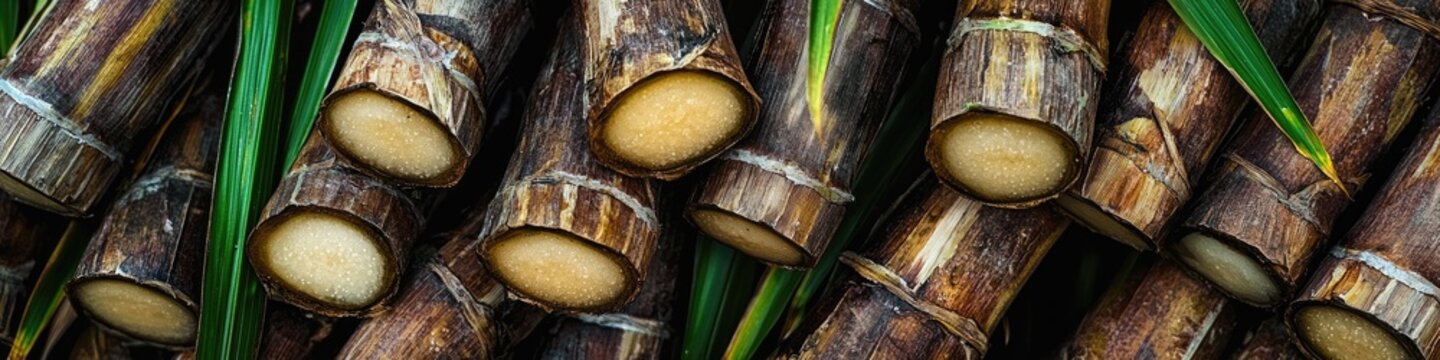 sugar cane close up. Selective focus