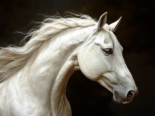 White Horse Portrait - Majestic Equine Photography