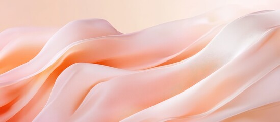Obraz premium Abstract Soft Pink and Peach Fabric Waves Background with Gentle Flowing Textures