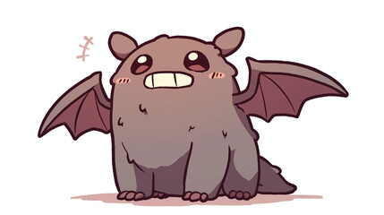 Fototapeta premium Adorable Cartoon Bat Illustration - Cute Fantasy Creature Art
