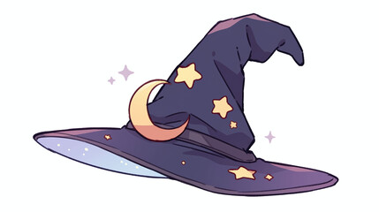 Enchanting Witch Hat with Moon and Stars