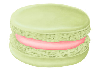 Green macaroon png sticker, transparent background