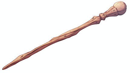 Wooden Magic Wand: A Fantasy Art Illustration