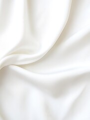 Abstract White Fabric Background with Soft Drapes and Smooth Texture.