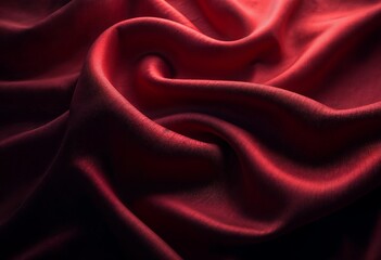 Fototapeta premium Abstract background featuring luxurious fabric folds, resembling liquid waves of grunge silk, satin, or velvet texture. Ideal for sophisticated Christmas backgrounds or elegant wallpaper designs