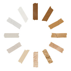 Brown tape circle png sticker, transparent background