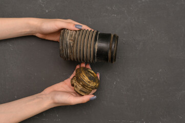 a worn-out car shock absorber cover. concept