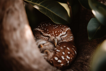 Obraz premium barn owl perched on a branch