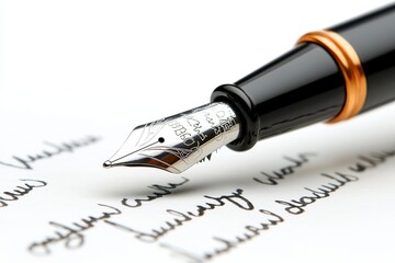 Close-up of legal documents, elegant watercolor, classic feel