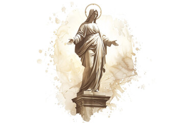 Divine Statue of Virgin Mary with Outstretched Arms