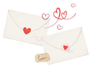 Valentine's love letters png sticker, celebration graphic, transparent background