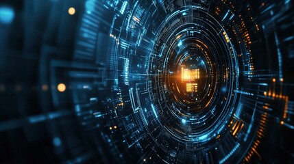 Obraz premium Futuristic Data Visualization in Circular Design