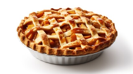 Freshly Baked Apple Pie in Aluminum Pan