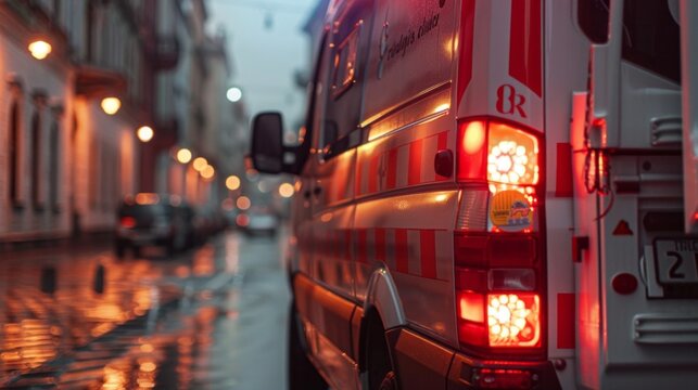 A red and white van with the letters 8R on the back