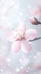 background with snowflakes and flowers