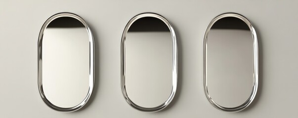 set of oval chrome mirrors