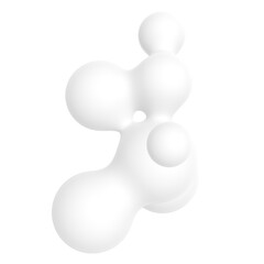 White molecule shape png sticker, 3D liquid graphic, transparent background