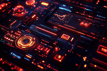 Digital deals concept, Modern web interface, dark background with neon highlights, Online shopping, Shopping website, Cyber Monday banner