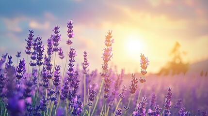 Obraz premium beautiful lavender field. Selective focus
