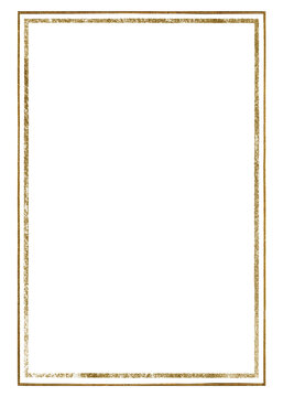Gold rectangle frame png, transparent background