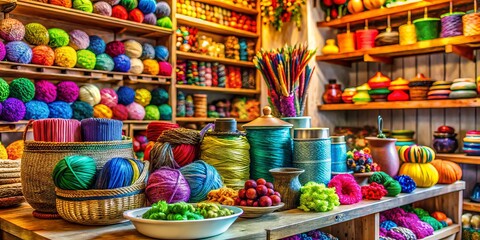 Colorful craft supplies and home decor displayed in a vibrant store environment in North Port