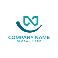 Swoosh in form of a smile combine with the infinity sign as the eye in modern and minimalist style