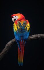 Obraz premium Vibrant parrot perched on branch