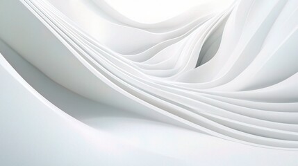 Fototapeta premium Abstract White Waves in Soft Curves and Lines