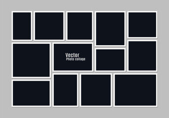 Blank collage frame template for photos and images