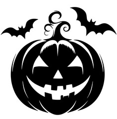 Spooky Halloween Pumpkin Silhouette