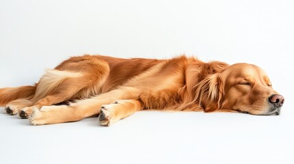 Sleeping golden retriever dog