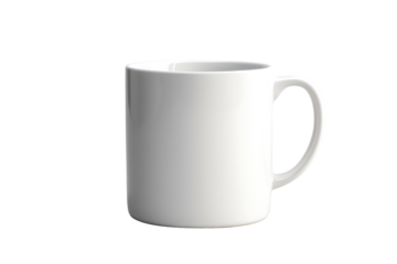 Classic White Coffee Mug with a Simple Design Isolated on Transparent Background