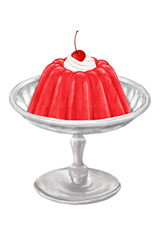 PNG Red jello pudding, dessert illustration, transparent background