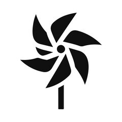 Black silhouette wind toy fan pinwheel icon design