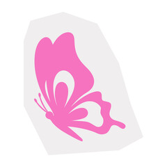 Pink butterfly png paper cut, transparent background
