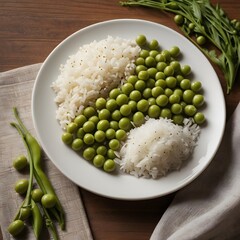 A plate of Peas with Rice Food Lunch or Dinner 