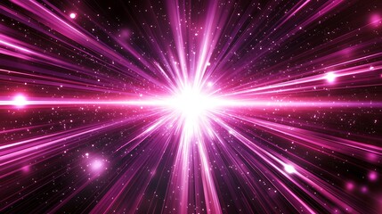 Obraz premium Neon speed rays abstract background. A burst of pink light energy. The movement of luminous purple rays in space. 
