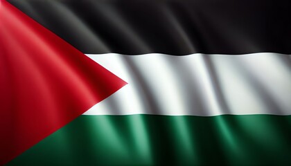 the flag of Palestine, featuring its distinct colors and design