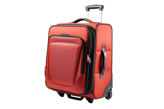 Lightweight Rolling Suitcase Bag with Multiple Compartments Isolated on Transparent Background
