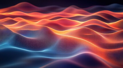 Obraz premium Abstract waves of vibrant colors create a dynamic and fluid visual landscape.