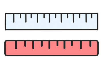 Ruler stationery doodle png element, transparent background