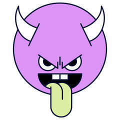 Funky purple devil monster emoji transparent png