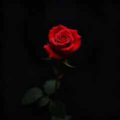 red rose on black background
