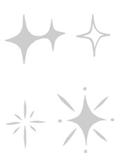 Sparkles stars gray png space doodle sticker