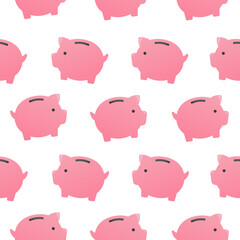 Piggy bank png pattern seamless background, money finance sticker