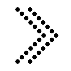 Dotted arrow png icon, sticker, direction transparent symbol in black and white